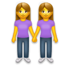 Due donne che si tengono per mano Emoji LG