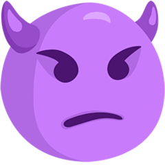 Cara de enfado con cuernos Emoji Messenger