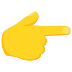👉 Dorso de una mano con el dedo índice señalando hacia la derecha Emoji en Messenger