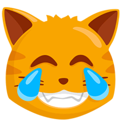 Cara de gato con lágrimas de alegría Emoji Messenger