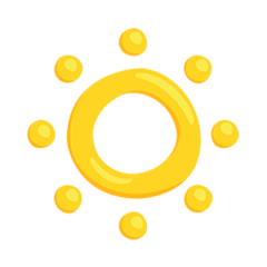 Símbolo de brillo bajo Emoji Messenger