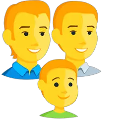 👨‍👨‍👦 Familie mit zwei Vätern und Sohn Emoji auf Messenger