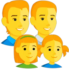 👨‍👨‍👧‍👧 Familie mit zwei Vätern und zwei Töchtern Emoji auf Messenger