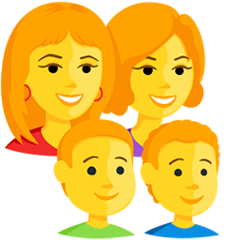 👩‍👩‍👦‍👦 Familia con dos madres y dos hijos Emoji en Messenger