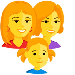 Семья из двух матерей и дочери Эмодзи в Messenger