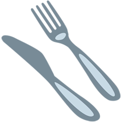 Fourchette et couteau Émoji Messenger