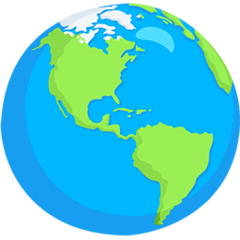 Globo terrestre con il continente americano Emoji Messenger
