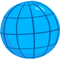 🌐 Globus mit Meridianen Emoji auf Messenger
