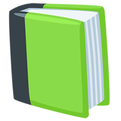 📗 Libro de texto verde Emoji en Messenger
