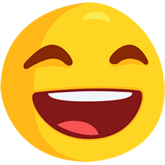 Faccina molto sorridente che strizza gli occhi Emoji Messenger