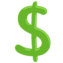 Símbolo de dólar Emoji Messenger