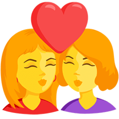 👩‍❤️‍💋‍👩 Duas mulheres a dar um beijo Emoji nos Messenger
