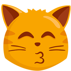 Cara de gato a dar um beijinho Emoji Messenger