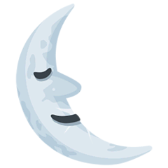 Luna en cuarto menguante con cara Emoji Messenger