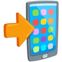 Telefon mit Pfeil Emoji Messenger