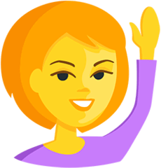 Persona levantando una mano Emoji Messenger