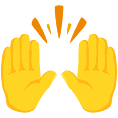 Mains levées en signe de célébration Émoji Messenger