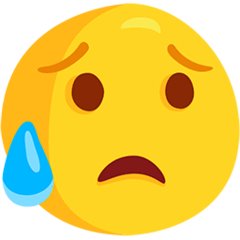 😥 Sad But Relieved Face Emoji in Messenger