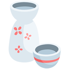 Sake-Flasche und -Tasse Emoji Messenger