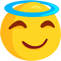 Faccina sorridente con aureola Emoji Messenger
