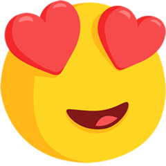 Lächelndes Gesicht mit herzförmigen Augen Emoji Messenger