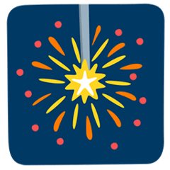 Fagulhas de fogo de artifício Emoji Messenger