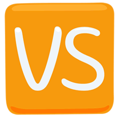 Quadrat mit „VS“ Emoji Messenger