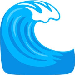 🌊 Water Wave Emoji in Messenger