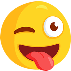 Cara guiñando un ojo y sacando la lengua Emoji Messenger
