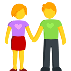 Мужчина и женщина, держащиеся за руки Эмодзи в Messenger