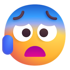 😰 Faccina con bocca aperta e sudori freddi Emoji su Windows