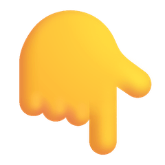 Dorso de una mano con el dedo índice señalando hacia abajo Emoji Windows