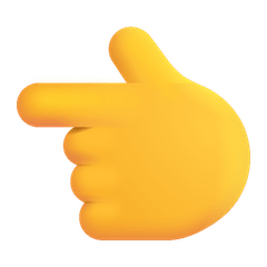 Hand mit nach links ausgestrecktem Zeigefinger Emoji Windows