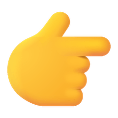 👉 Dorso de una mano con el dedo índice señalando hacia la derecha Emoji en Windows