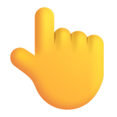 Dorso da mão com dedo indicador apontando para cima Emoji Windows