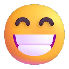 Cara con amplia sonrisa y ojos sonrientes Emoji Windows