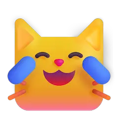 Cara de gato con lágrimas de alegría Emoji Windows