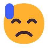 downcast-face-with-sweat Emoji microsoft
