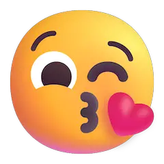 😘 Faccina che manda un bacio Emoji su Windows