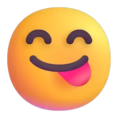 Cara sonriente relamiéndose Emoji Windows