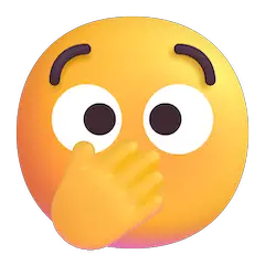 Удивлённое лицо с открытыми глазами и прикрывающей рукой рот on Microsoft