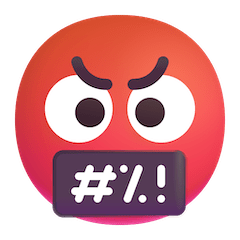 🤬 Gesicht mit Symbolen vorm Mund Emoji auf Windows