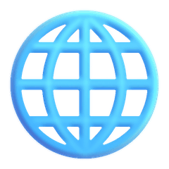 🌐 Globus mit Meridianen Emoji auf Windows