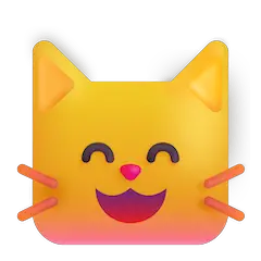 Cara de gato com sorriso a mostrar os dentes Emoji Windows