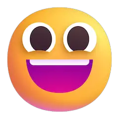 😃 Cara con amplia sonrisa y la boca abierta Emoji en Windows