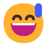 grinning-face-with-sweat Emoji microsoft
