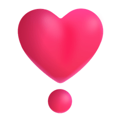 Punto esclamativo a forma di cuore rosso Emoji Windows