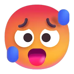 Faccina accaldata Emoji Windows