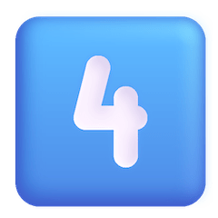 Tecla del número cuatro Emoji Windows