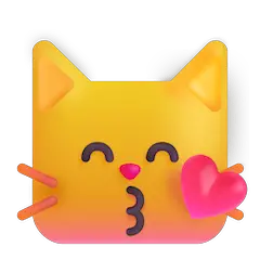 Cara de gato a dar um beijinho Emoji Windows